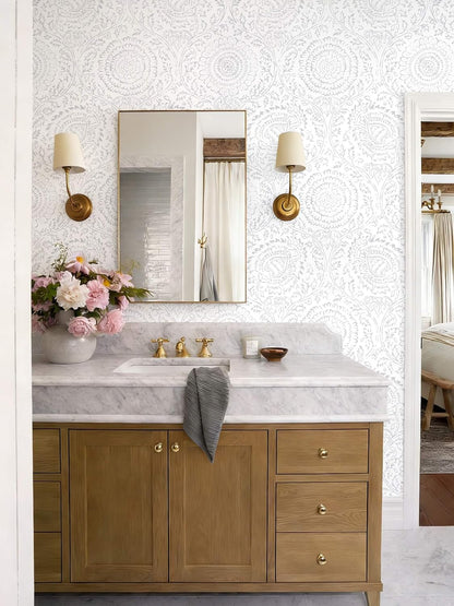 Ismoon Peel and Stick Wallpaper Boho Beige Contact Paper Neutral Floral Wall Paper Textured Self Adhesive Removable Wallpaper for Bedroom Kitchen Renter Friendly Vinyl 17.3" x 78.7"