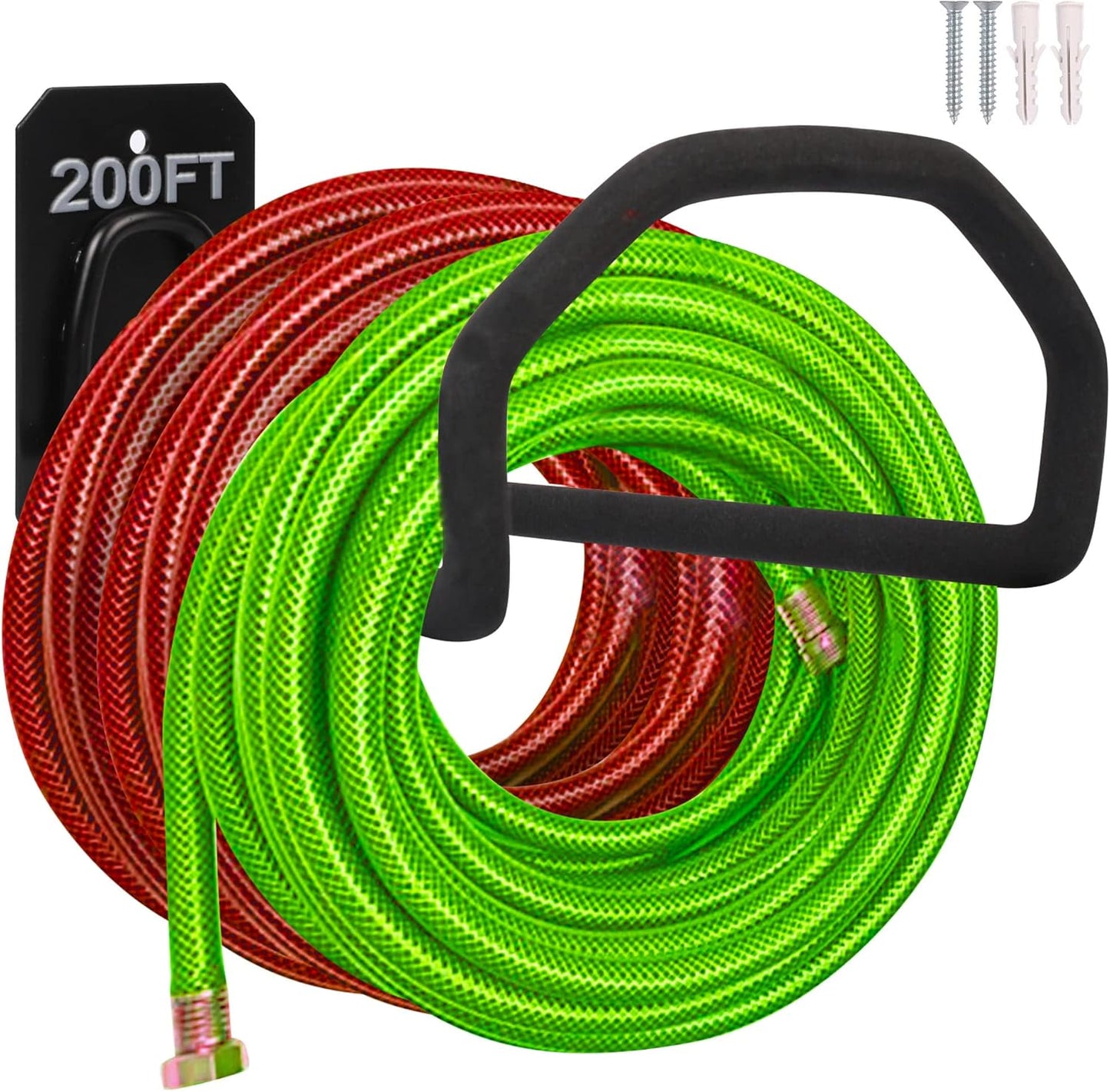 PeoMev Garden Hose Holder Wall Mount - Heavy Duty Water Hose Holders for Outside, Metal Hoses Hanger Sturdy Hose Reel Hooks for Garden