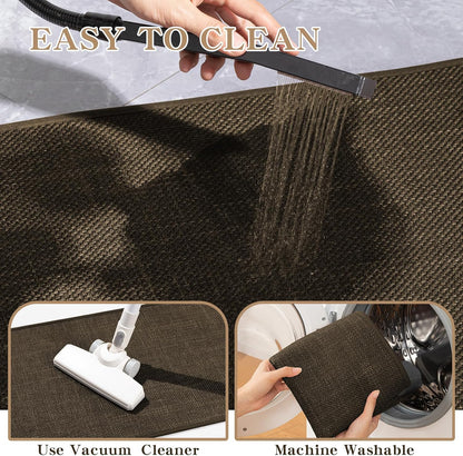 chakme Bathroom Rugs Mat 24x17, Ultra Thin Non Slip Bath Mat Small Quick Dry Absorbent Bath Mat for Bathroom Floor, (Dark Beige, 24"x17")