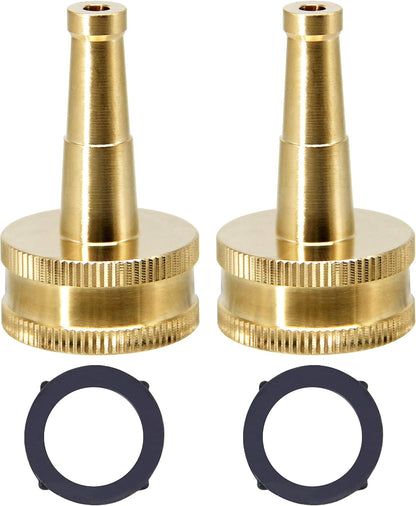 Twinkle Star Heavy-Duty Brass Adjustable Twist Hose Nozzle, 2 Pcs | 3/4” GHT Brass Garden Hose Nozzle, Adjustable Water Flow