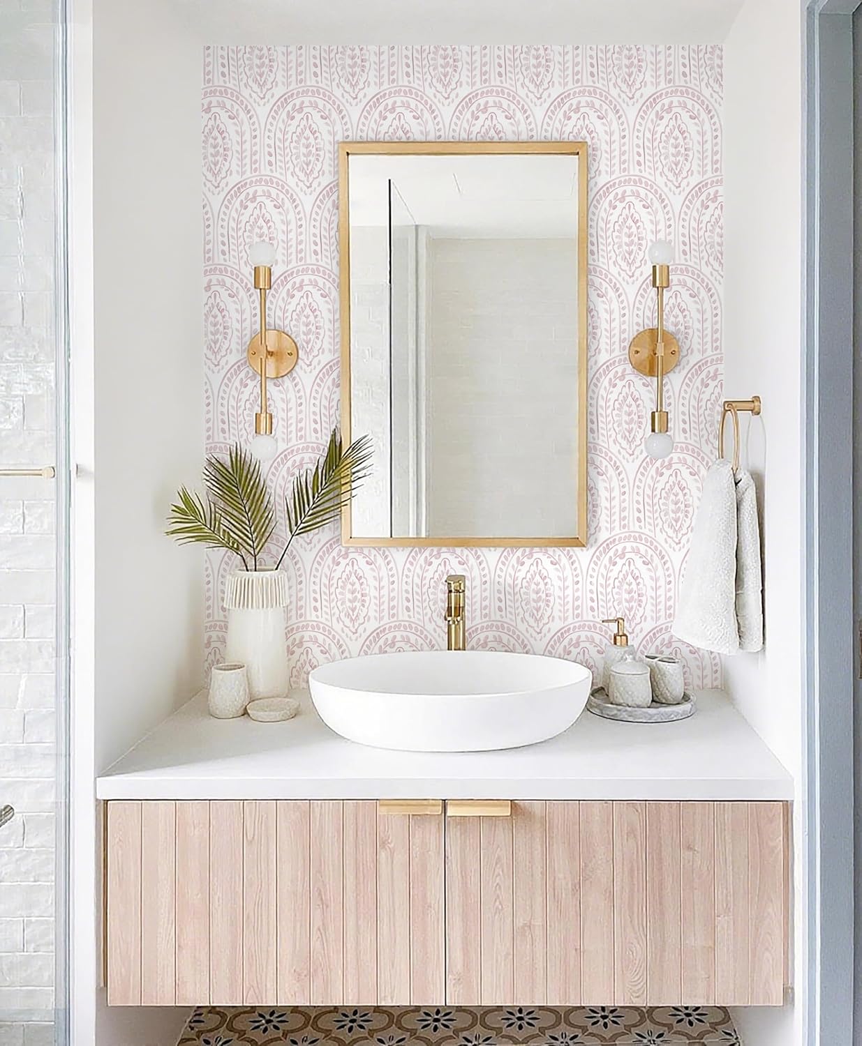 EeeComing Peel and Stick Wallpaper Boho Modern Wall Paper Peel and Stick Removable Contact Paper Self Adhesive Wallpapers for Bedroom and Bathroom Wallpaper Cabinet Shelf Liner Vinyl 118.1 "x17.3
