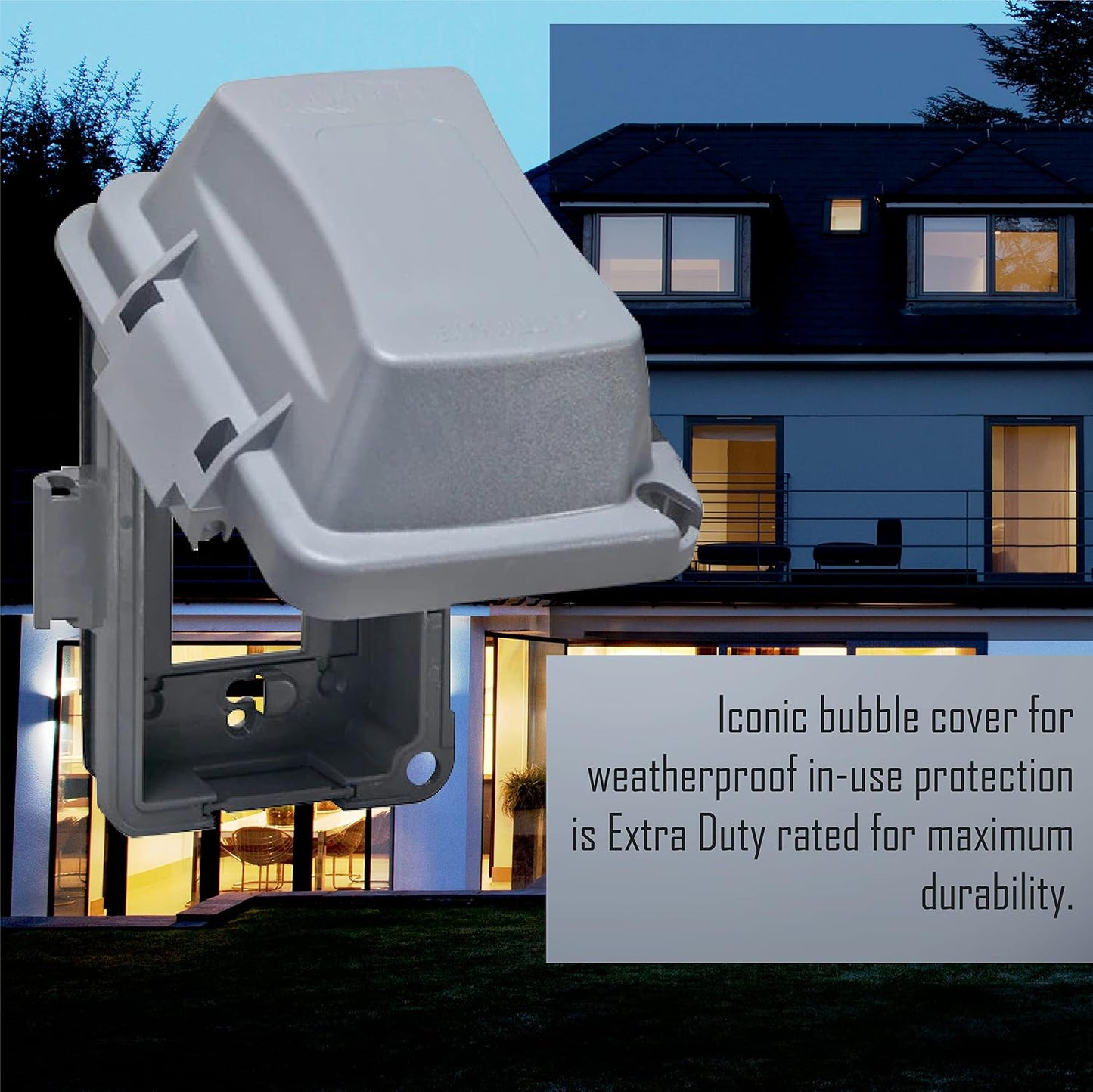 TayMac MM420W Raco 1-Gang Nonmetallic Extra Duty Weatherproof In-Use Horizontal/Vertical 16-in-1 Standard Cover, White, 2.75" Size