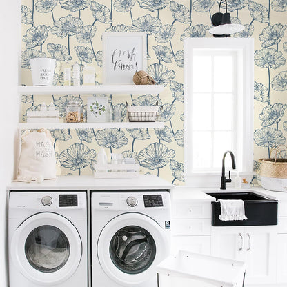 Orainege Modern Peel and Stick Wallpaper 17.3inx118.1in Beige and White Floral Wallpaper Boho Contact Paper Removable Decorative Wall Paper for Bedroom Bathroom Cabinets Decor Vinyl