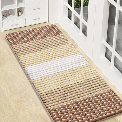 Kitinjoy Indoor Outdoor Door Mat, 32x20 Non-Slip Absorbent Dirt Trapper, Low-Profile Washable Inside Entrance Front Floor Mat, Sturdy Soft Entry Doormats for Entryway, Grey