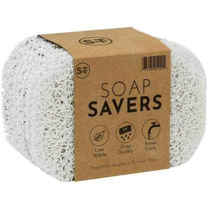 S&T INC. Bar Soap Holder for Kitchen, Bathroom, and Soap Dish, 4 Pack, White, 2.9 inches by 4.4 inches