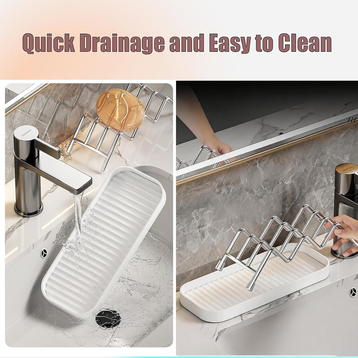 Thick Stainless Steel Soap Holder with 2 Soap Saver Bags, Self-Draining Shampoo Bar Holder with Removable Drip Tray, 304 Rustproof Quick-Drying Soap Dish for Bathroom Counter, Kitchen Sink & Shower