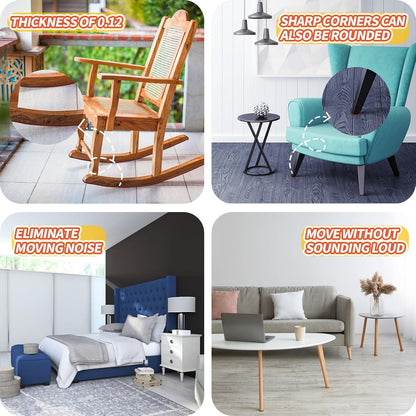 Felt Furniture Pads 120 PCS, Non Slip Self Adhesive Felt Pads Chair Leg Floor Protectors for Furniture Feet Wood Hardwood Floors, 1 inch Round, Black