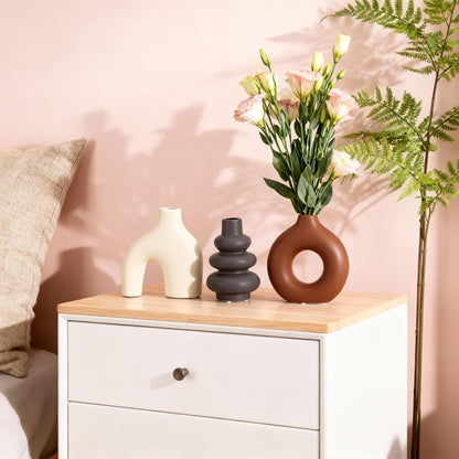 Ceramic 3 Pcs Vase Set,Modern Home Decor Table Centerpiece,Minimalist Nordic Vases, Wedding, Living Room, Bookshelf, Office, Modern Home, Entryway Boho Decor (D)