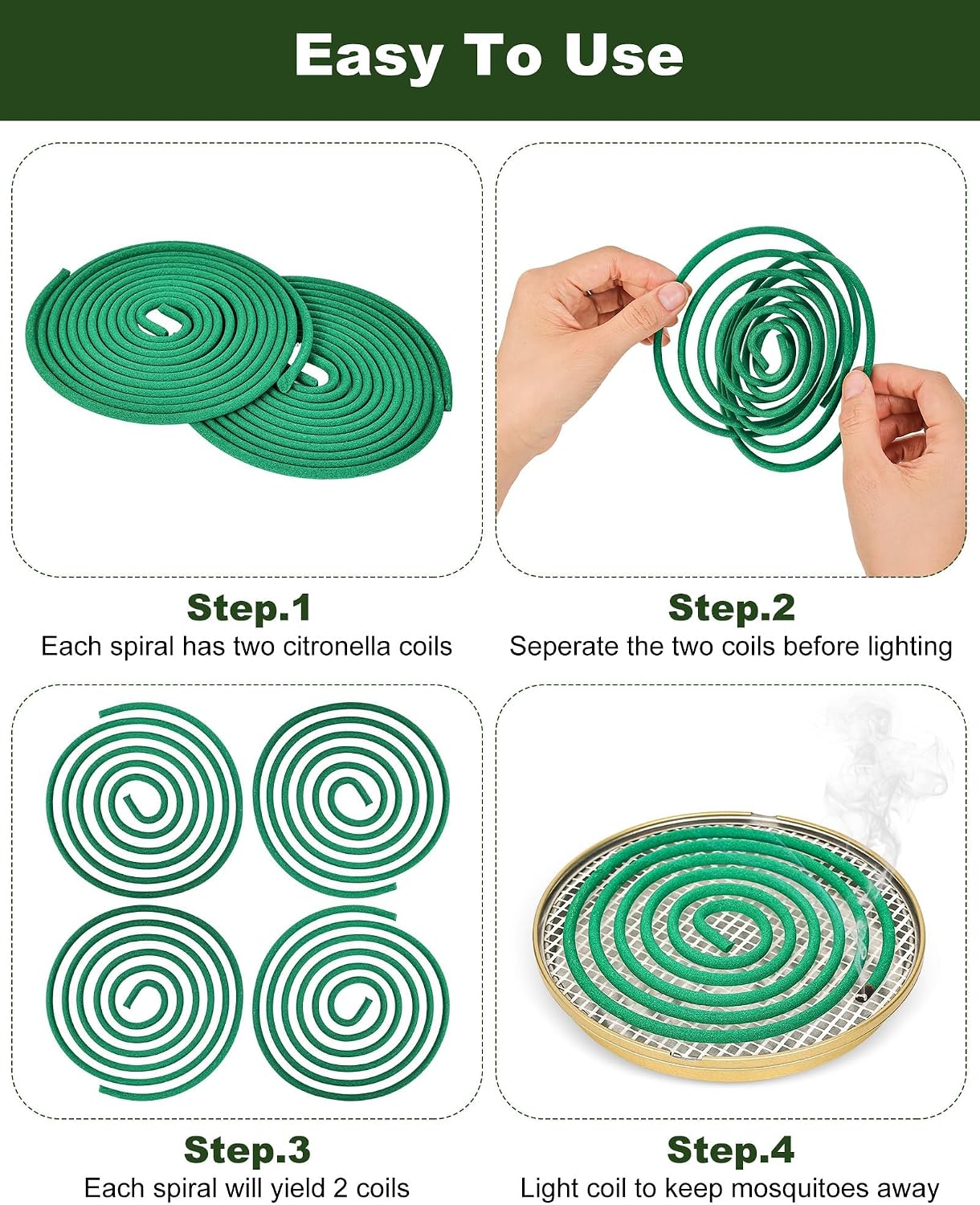 Mosquito Repellent Incense Sticks 40 Pieces per Box - Citronella Incense Sticks or Outdoor Patio/Citronella Oil/Lemongrass and Rosemary Oil/Made with Natural Based Essential