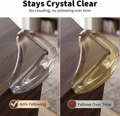 30 Pcs Clear Baby Corner Protectors, L-Shaped & Spherical Baby Proof Guards | Soft PVC Table Corner Covers for Safety on Tables, Cabinets, Shelves, Furniture Edge Guards, Safety Bumpers for Home(14L&16R)