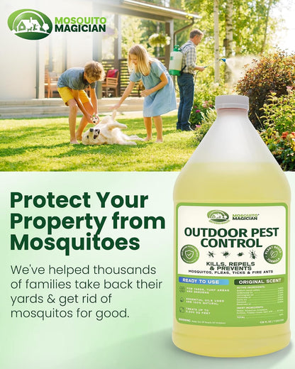 Mosquito Magician Ready-to-Use Mosquito Yard Spray 2 Gal (original scent) – Kills Mosquitoes, Fleas & Fire Ants, Repels & Prevents Ticks – Essential Oil Formula for Sprayers, Foggers & Misting Systems