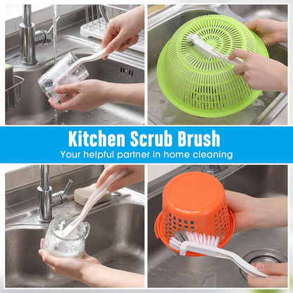 3 Pcs Dish Brush Right Angle Kitchen Scrub Bottle Bathroom Brush Sink Household Pot Pan Edge Corners Tile Lines Cleaning with Stiff Bristles
