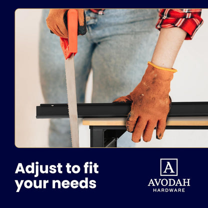 42 Inch Black, Adjustable Double Bubble Door Sweep for Exterior Doors, Under Door Seal with Drip Edge and Punched Drainage Channel, Pre-Notched for Weatherstripping, Trim-to-Fit Avodah Hardware
