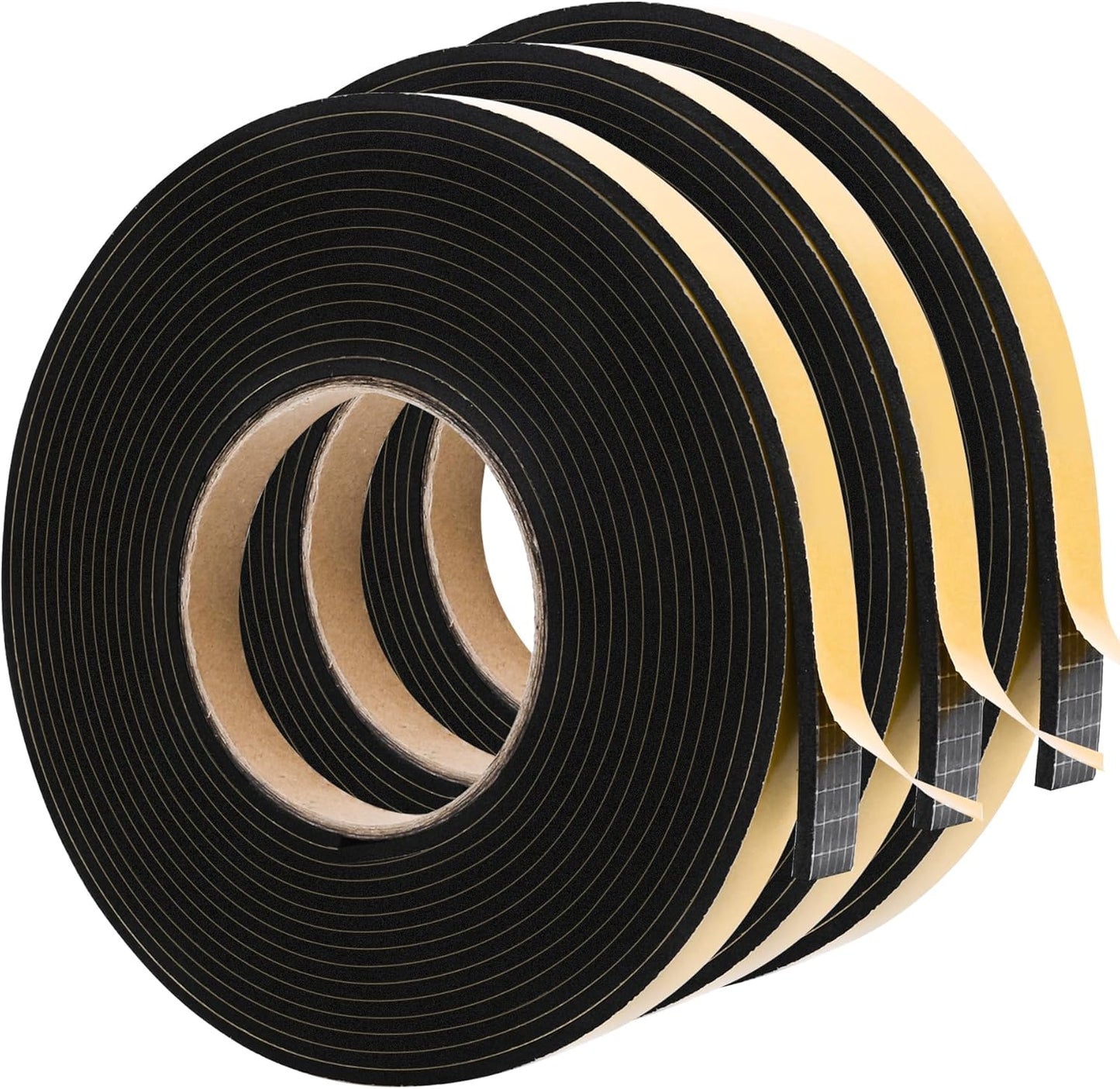 ToLanbbt White Door Window Weather Stripping Self Adhesive Foam Tape High Density Foam Sealing Strip Window Insulation Weatherproof Gasket Tape for Doors and Windows (1/2" W X 1/8" T X 16.5')
