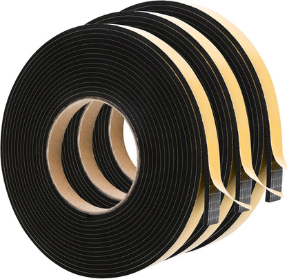 ToLanbbt White Door Window Weather Stripping Self Adhesive Foam Tape High Density Foam Sealing Strip Window Insulation Weatherproof Gasket Tape for Doors and Windows (1/2" W X 1/8" T X 16.5')