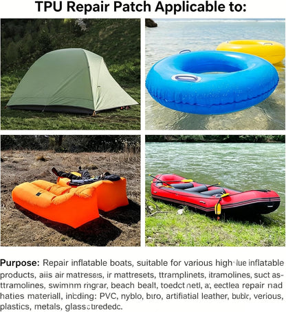TPU Tent Repair Patches, Mesh Screen Repair Stickers, Practical Repair Kits | Self-Adhesive, Quick & Easy to Use, Ideal for Repairing Tents, Raincoats, Inflatables, Mosquito Nets & Window Screens
