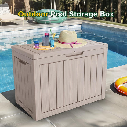 50Gal Outdoor Storage Box Anti-Theft Delivery Box Lockable Deck Box | Heavy-duty UV & weatherproof resin for secure parcel drop, patio cushion storage, garden tools & porch package organization