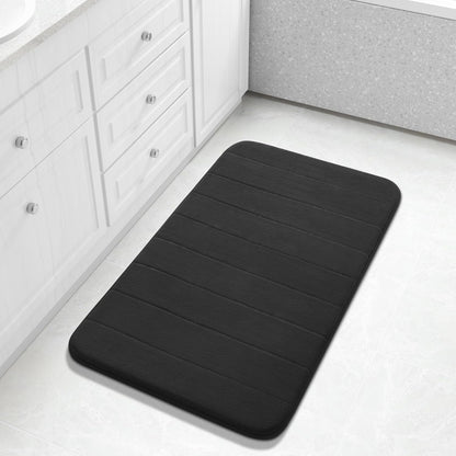 Yimobra Memory Foam Bath Mat, Super Soft Absorbent Bathroom Rug Non Slip, Quick Dry, Machine Washable Floor Carpet for Tub Shower, Home Decor Accessories, 24x17, Grey