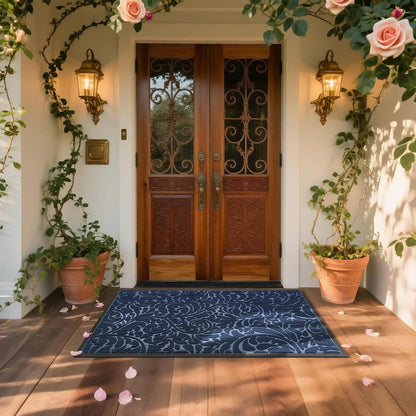 Yimobra Front Door Mat Outside Entrance, Waterproof Sturdy Retro Outdoor Mat, Heavy Duty Non-Slip Doormat for Garage Patio Entryway Indoor, Easy Clean, 29.5x17, Grey