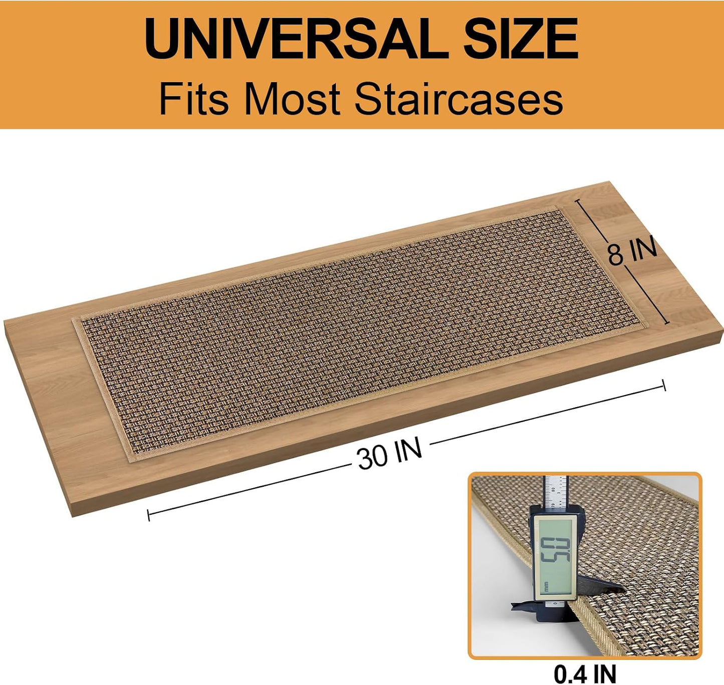 Stair Treads Carpet 4 pcs for Wooden Steps with Non Slip Rubber Backing, 100% Polyester Soft Stairs Resistant Indoor Skid Runner Safety Rugs for Kids Elders and Pets 30" * 8" (Dark Gray)