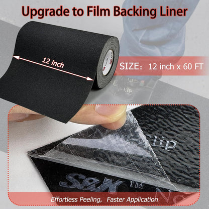 S&X Premium Outdoor Anti-Slip Tape - 4" x 60' Black Non-Slip Traction for Stairs, Ramps, Walkways, Boats, Weatherproof, High Traction, Long-Lasting Safety Solution
