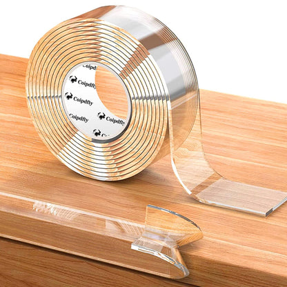 Double Sided Tape Heavy Duty for Wall Decor No Damage to Paint,Clear Removable Mounting Tape,Nano Two Sided Adhesive Tape,Picture Hanging Strips for Posters,Stickers - 3Rolls,Total(1.18in*20FT)