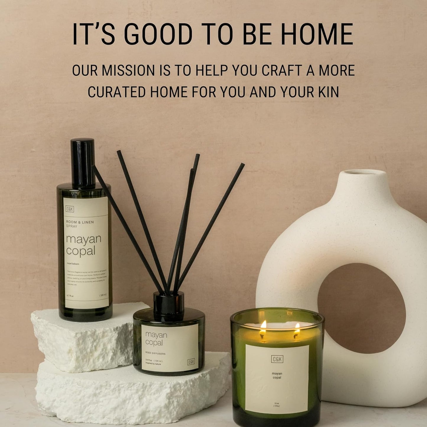 Craft & Kin Reed Diffuser with Dried Flowers | 5 oz Sicilian Citrus & Eucalyptus Scented Fall Reed Diffusers for Home, Bathroom | Scent Sticks | Elegant Fragrance Home Decor for Men & Women