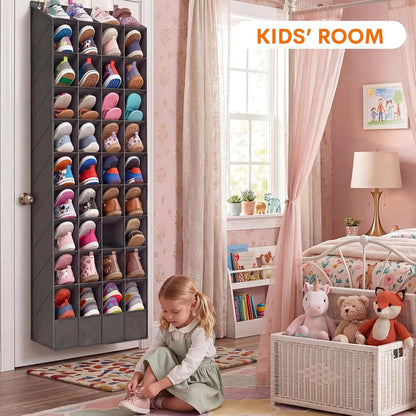 Ofiray-home 30-40 Pairs Over the Door Shoe Organizer | Large & Deep Pockets, Fits Boots, Sneakers or Larger Shoes, Space-Saving Hanging Shoe Rack