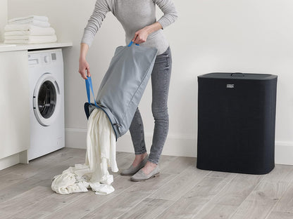 Joseph Joseph Tota Trio 90 liter/23.8 gallon Laundry Hamper Separation Basket with lid, 3 Removable Washing Bags with Handles- Ecru