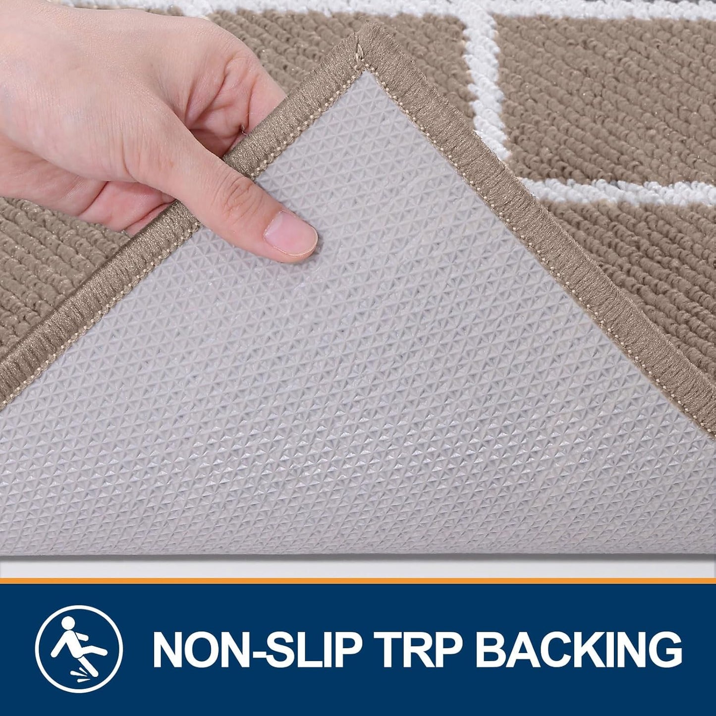 Finchitty Indoor Door Mat, Dirt Resistant and Absorbent, Low-Profile, Non-Slip, Washable Inside Floor Mats for Front Door, Back, and Entrance, 32" x 20", Grey