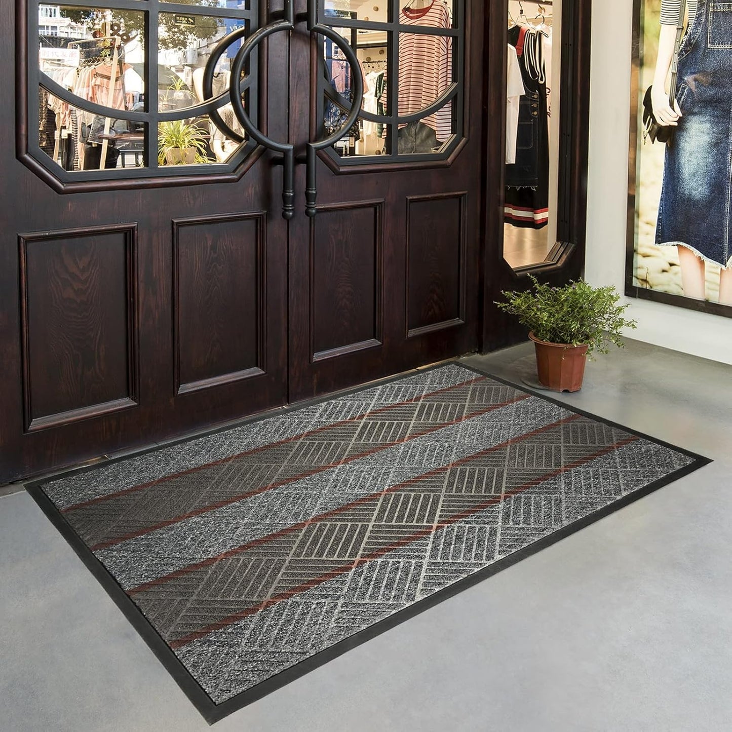 DM23 Heavy Duty Front Door Mats Non Slip Rubber Backing Entrance Mat Shoes Scraper Welcome Mat