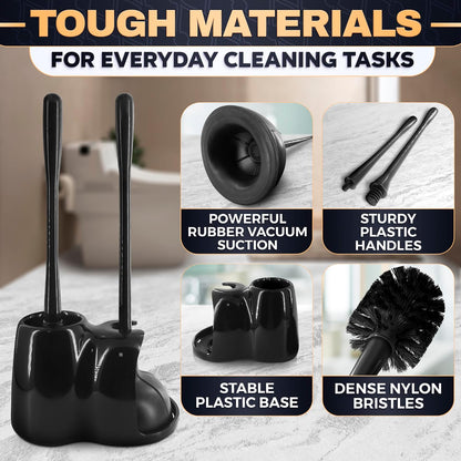Silicone Toilet Brush and Holder Set - Cream RV Toilet Brush with Holder, Flexible Head, Soft Bristles, Detachable Handle and Freestanding Base, Compact Bathroom Cleaning Tool with Minimalistic Design