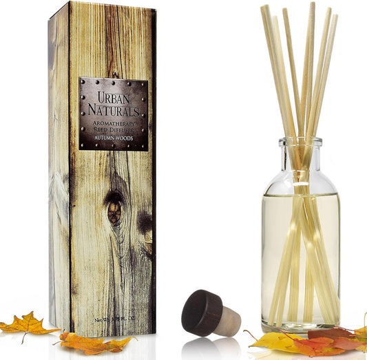 Urban Naturals Smoked Vanilla Reed Diffuser Set with Vanilla Bean, Sandalwood & Leather | Made in the USA - Colors B