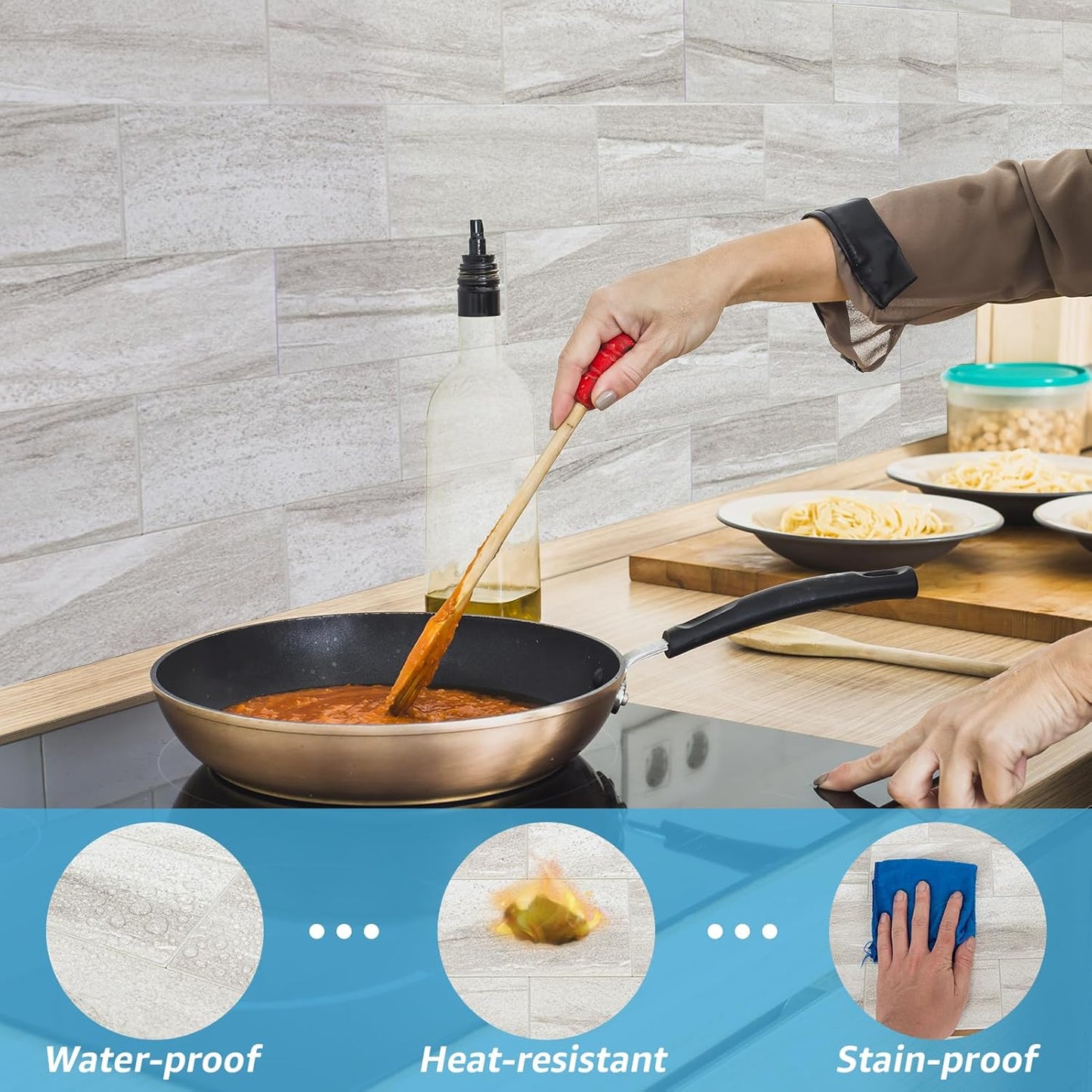 Art3d 102-Piece Peel and Stick Wall Tile for Kitchen Backsplash, Bathroom, Fireplace, 3in. × 6in. Stick on Subway Tile, Glossy White