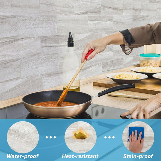 Art3d 102-Piece Peel and Stick Wall Tile for Kitchen Backsplash, Bathroom, Fireplace, 3in. × 6in. Stick on Subway Tile, Glossy White