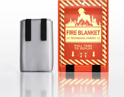 Glow-in-The-Dark Emergency Fire Blanket-3 ply Glass Fibre Fabric Construction, 2 Side Silicone Coated Fire Blanket, 40” x 40” Fiberglass Fire Blankets Emergency for Home and Kitchen, 1 Pack
