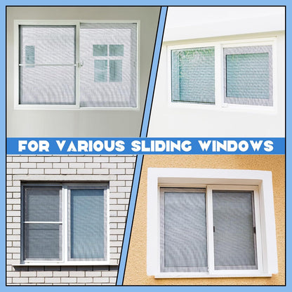 Yaocom 4 Pack Window Screen Kit 3/4 x 5/16 Inch Aluminum Frame with Corners, Spline, Springs, Pull Tabs, Screen Mesh and Screen Rolling Tool 32'' x 32''