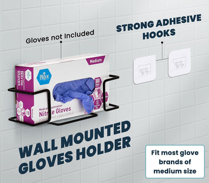 Alpine Industries Single Box Wire Wall Mount Glove Dispenser - Mounted Organizer Rack for Disposable Surgical Glovebox & Tissue Boxes - Hanging Lab & Kitchen Storage (White, 1 Box)