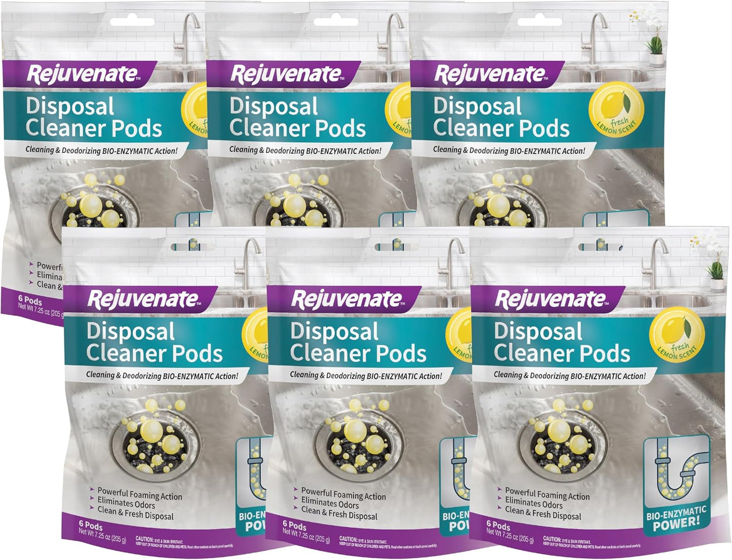 Rejuvenate Disposal Cleaner, 6 Pods, Lavender-Scented Disposal and Pipe Cleaner Pods with Bio-Enzymatic Formula Help Break Down Leftover Food Waste and Remove Odors for A Clean, Fresh Disposal