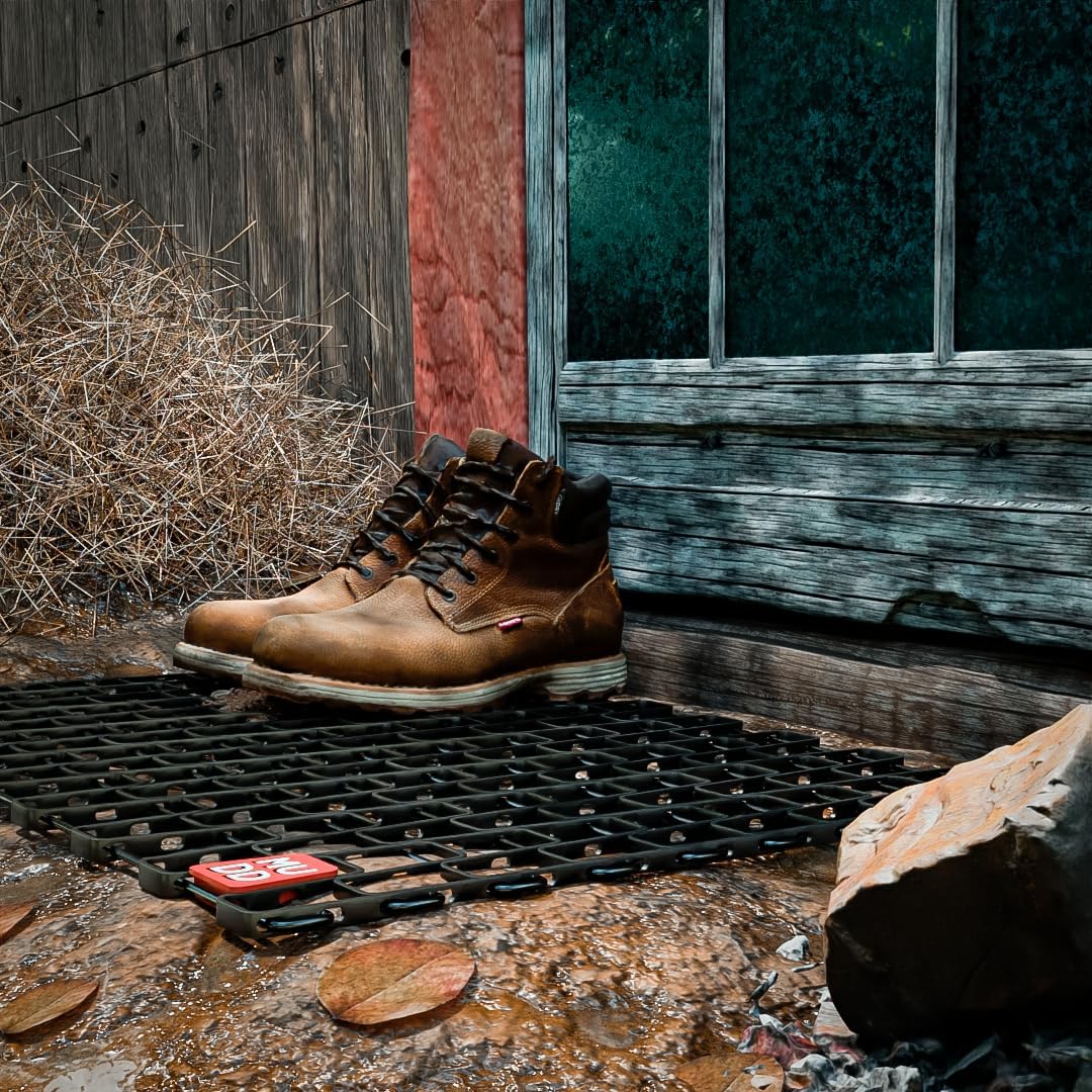 Mudd Heavy-Duty Metal Mesh Doormat – 30in x 17in, 2mm Thick Steel – Durable, All-Weather Dirt & Mud Scraper for Entryways, Patios & Workspaces