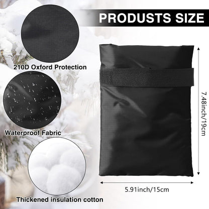 2 PACK Outdoor Faucet Cover Socks for Winter Freeze Protection Thickened Outside Garden Faucet Socks 5.9" W x 7.5" H (Black)