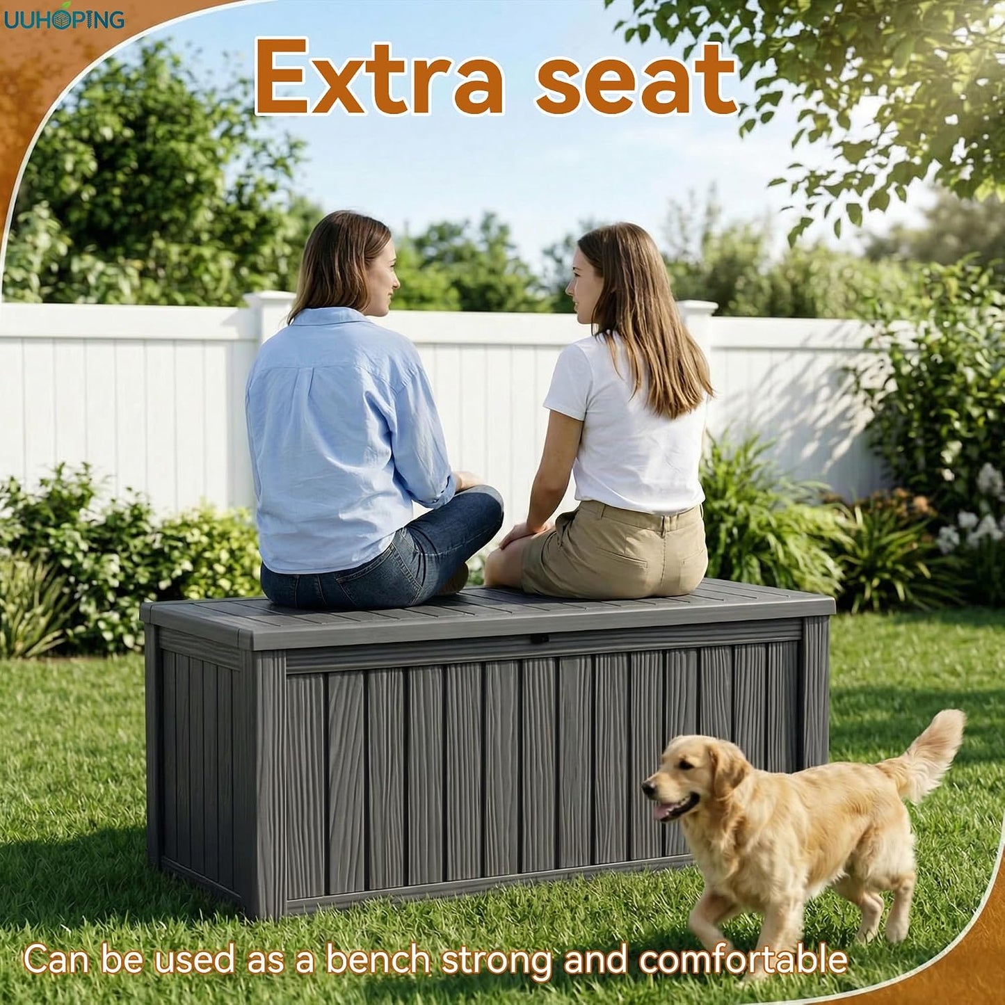 230 Gallon Large Outdoor Storage Box Waterproof, UV Resistant Resin Deck Box with Hydraulic Rod & Lockable Latch for Patio Furniture, Outside Storage Box for Garden Tools, Patio Cushions, Black