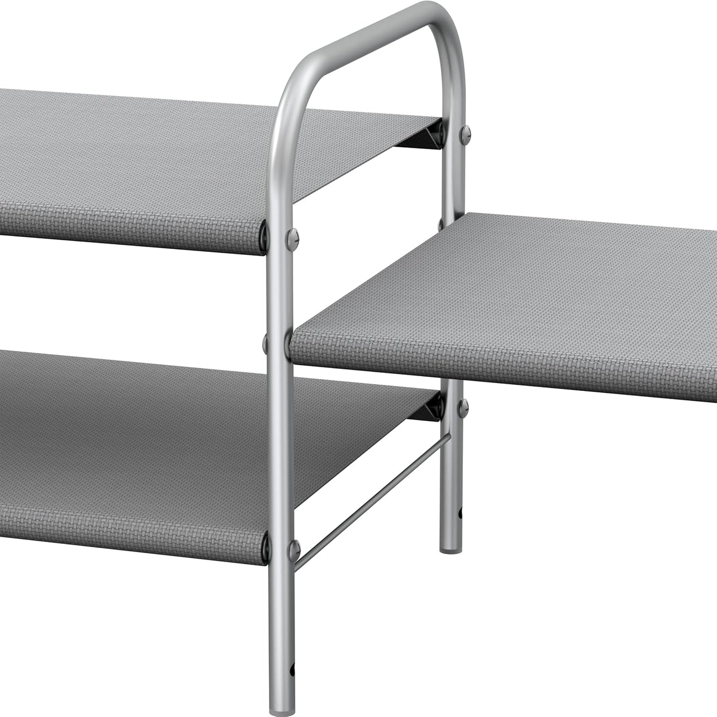 Simple Houseware 3-Tier Shoe Rack Storage Organizer, Grey – Space-Saving Shoe Shelf, Holds 9–16 Pairs, Sturdy Metal Frame, Easy Assembly – Closet, Entryway, Bedroom Shoe Storage Solution