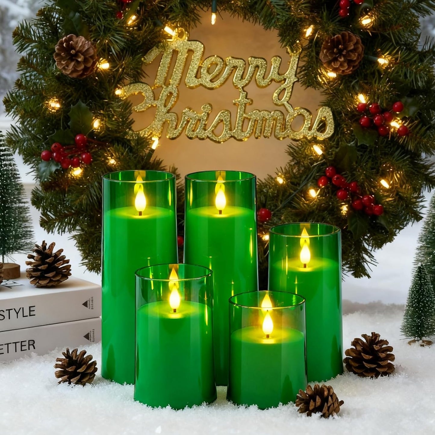 Raycare Flameless Candles Battery Operated with Remote Timer, Acrylic Flickering LED Pillar Candle for Christmas, Wedding, Home Decor, Gift for Family and Friend, White, Set of3