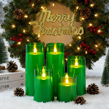 Raycare Flameless Candles Battery Operated with Remote Timer, Acrylic Flickering LED Pillar Candle for Christmas, Wedding, Home Decor, Gift for Family and Friend, White, Set of3