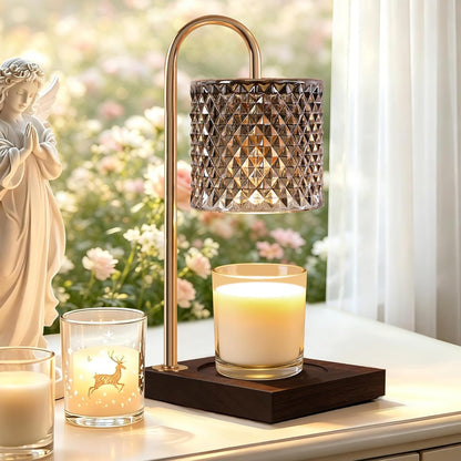 TigQiang Candle Warmer Lamp with Timer Dimmer, Birthday Gifts for Women Mom, House Warming Gifts, Elegant New Home Decor, Wax Warmer for Jar Candles, Heater Lamp for Scented Wax, Clear Glass