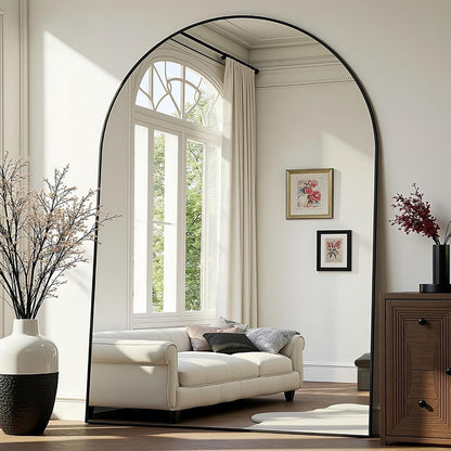 Prywot Arched Full Length Mirror, 70"x26" Free Standing Floor Mirror, Modern Full Body Mirrors with Stand, Wall Mirrors with Aluminum Alloy Frame for Bedroom,Living Room, Gold