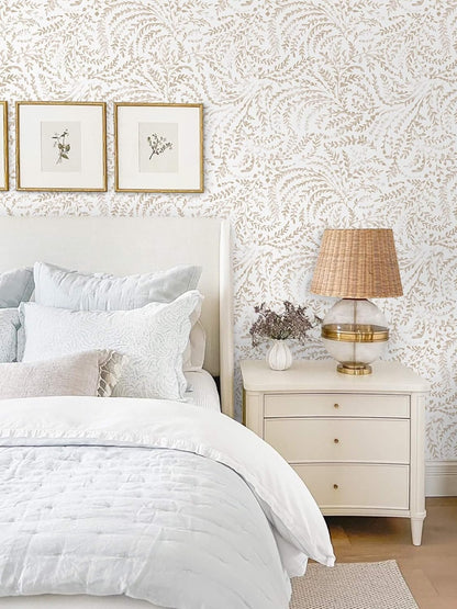 Ismoon Peel and Stick Wallpaper Boho Beige Contact Paper Neutral Floral Wall Paper Textured Self Adhesive Removable Wallpaper for Bedroom Kitchen Renter Friendly Vinyl 17.3" x 78.7"