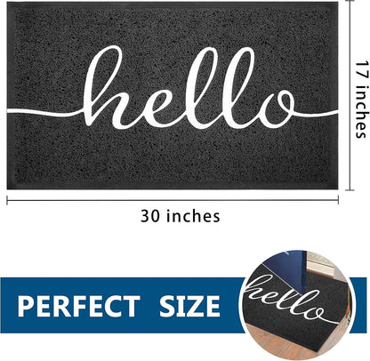EARTHALL Door Mat Outside Inside Home Doormat, 30"x17.5", Durable Floor Mat Non Slip Mat Ultra Absorb Mud Easy Clean Front Doormat for Garage, Entryway, Patio, High Traffic Areas, Black