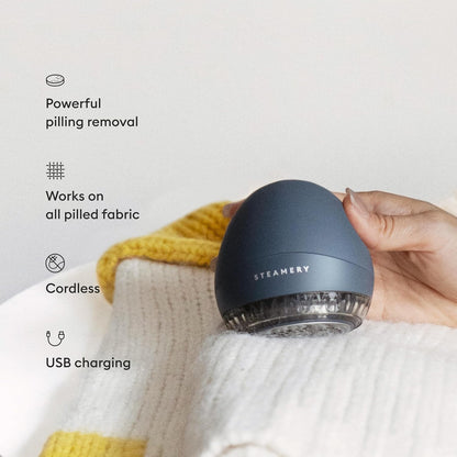 Steamery Fabric Shaver Pilo 1, Lint Remover for Pills and Bobbles, 5W, Portable, Rechargeable, Ergonomic, Scandinavian Design, Grey